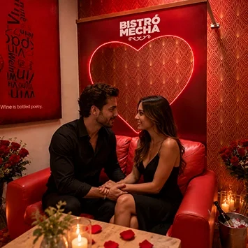 Cena romántica de aniversario en Bistró Mecha
